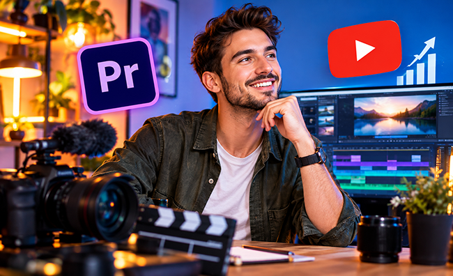 Видео майстор: Adobe Premiere + YouTube Маркетинг – от монтаж до успешен канал с 12 месечен достъп и сертификат от Urocite.bg